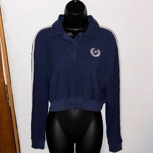 NWOT PINK Victoria's Secret Cropped Fleece Sweatshirt